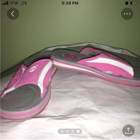 3 for $15 Pink Timberland slides shoes sandals flip flops slip on size 6 outdoor - Picture 3 of 4